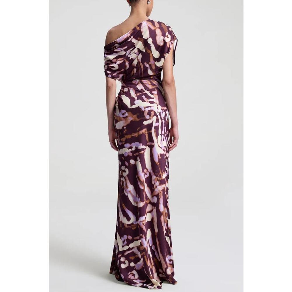 ALC Poppy Satin One Shoulder Gown in Plum Violet 12 - Picture 4 of 5
